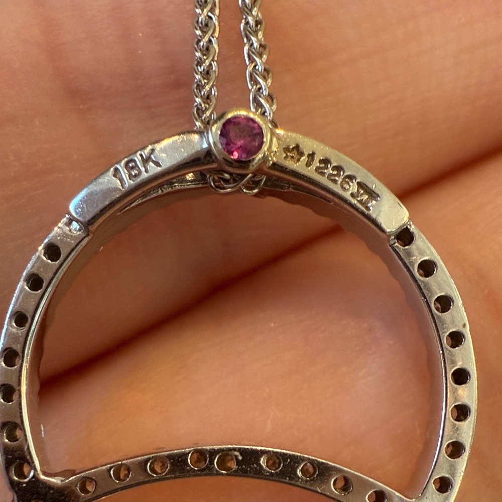 Roberto Coin 18k gold and diamond Double Circle Pendant - Picture 10 of 16